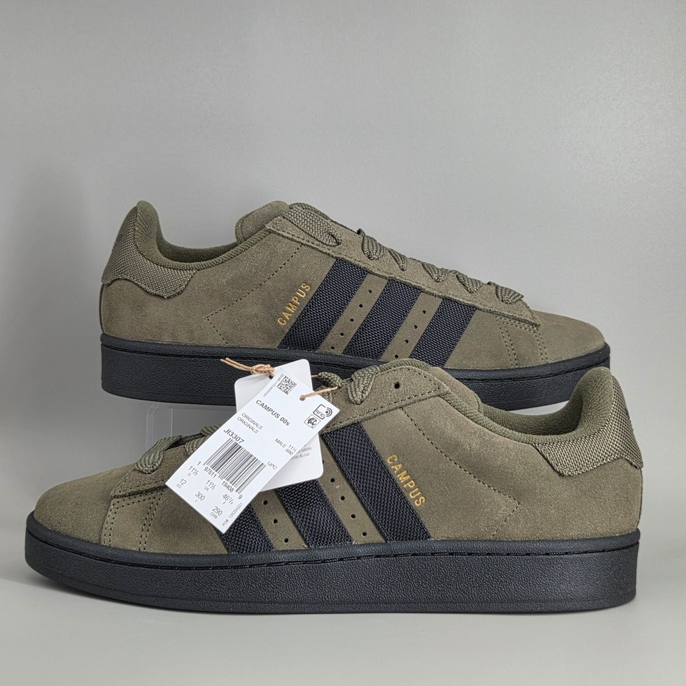 Adidas Campus 00s Mens Size 12 Olive Green Black Suede Skate Sneakers JI3307